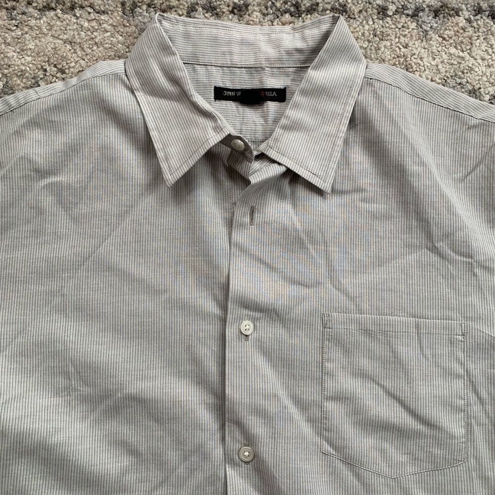 John Varvatos Gray Button Down Large - image 6